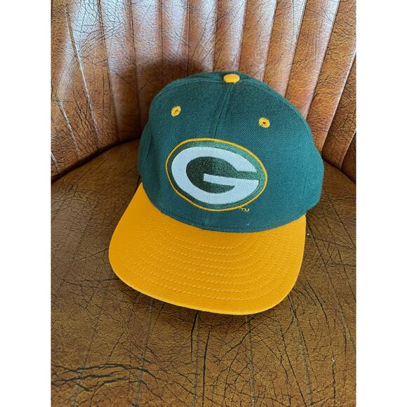VTG NFL Greenbay Packers New Era USA Made 100% Wool 7 3/8 Fitted Green Hat - Picture 2 of 10